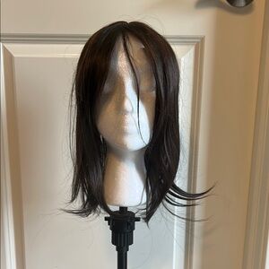 Brand new 15” human hair brown silk base hair topper